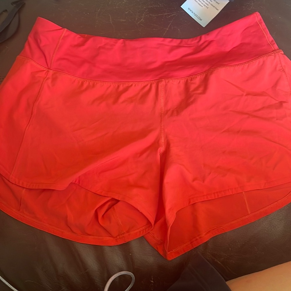 Lululemon speed up 4” red shorts